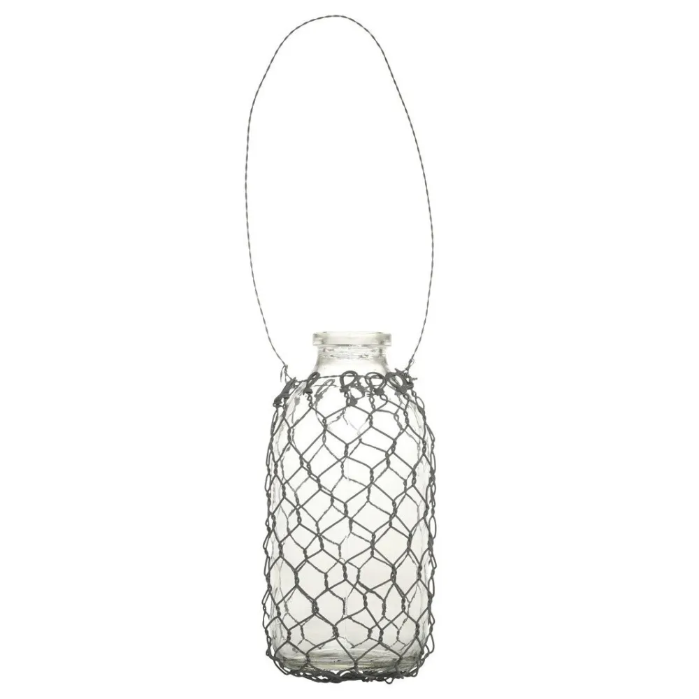 Chic Antique Fil de fer Windlicht aus Glas