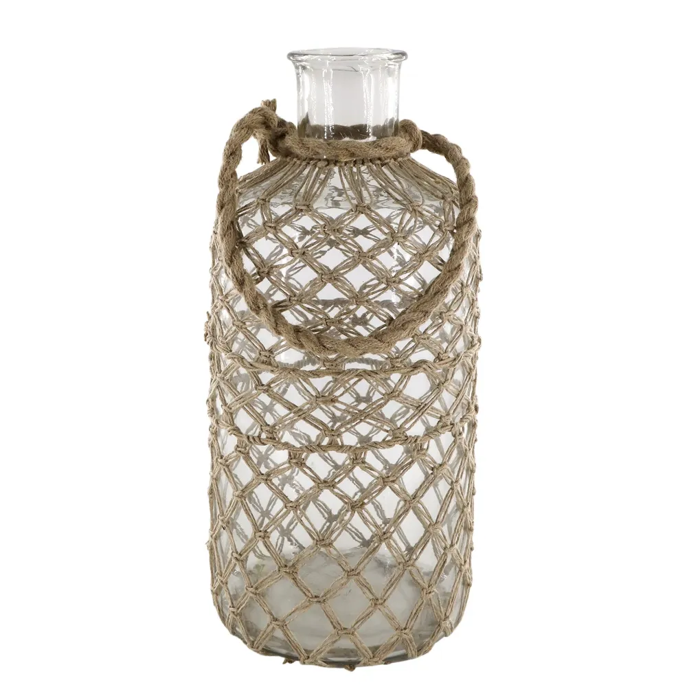 Chic Antique Flasche mit Geflecht und Henkel
