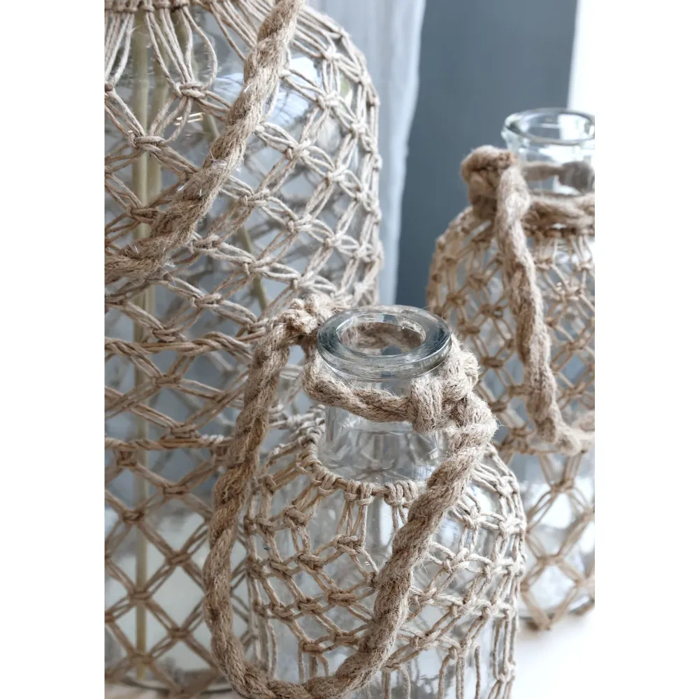 Chic Antique Flasche mit Geflecht und Henkel