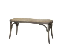 Chic Antique Französische Sitzbank aus Rattan