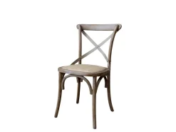 Chic Antique Französischer Esstischstuhl mit Geflechtsitz