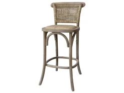 Chic Antique Französischer Barhocker mit Sitz und Rückenlehne