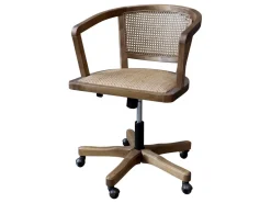 Chic Antique Französischer Bürostuhl mit Geflechtsitz