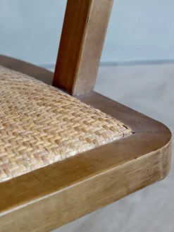 Chic Antique Französischer Bürostuhl mit Geflechtsitz