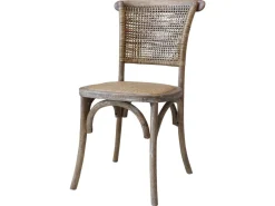 Chic Antique Französischer Stuhl mit Geflechtsitz und Rücken