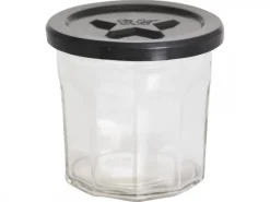 Chic Antique Französisches Marmeladenglas schwarzer Deckel