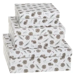 Chic Antique Geschenkbox 3er-Set mit Zapfen