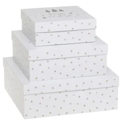 Chic Antique Geschenkbox 3er-Set mit Sternen