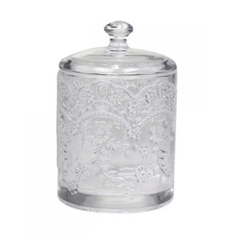 Chic Antique Glas Behälter mit Muster und Deckel