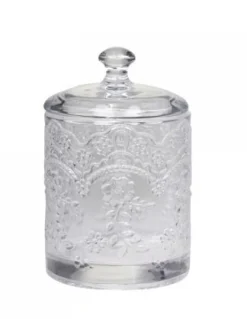 Chic Antique Glas Behälter mit Muster und Deckel