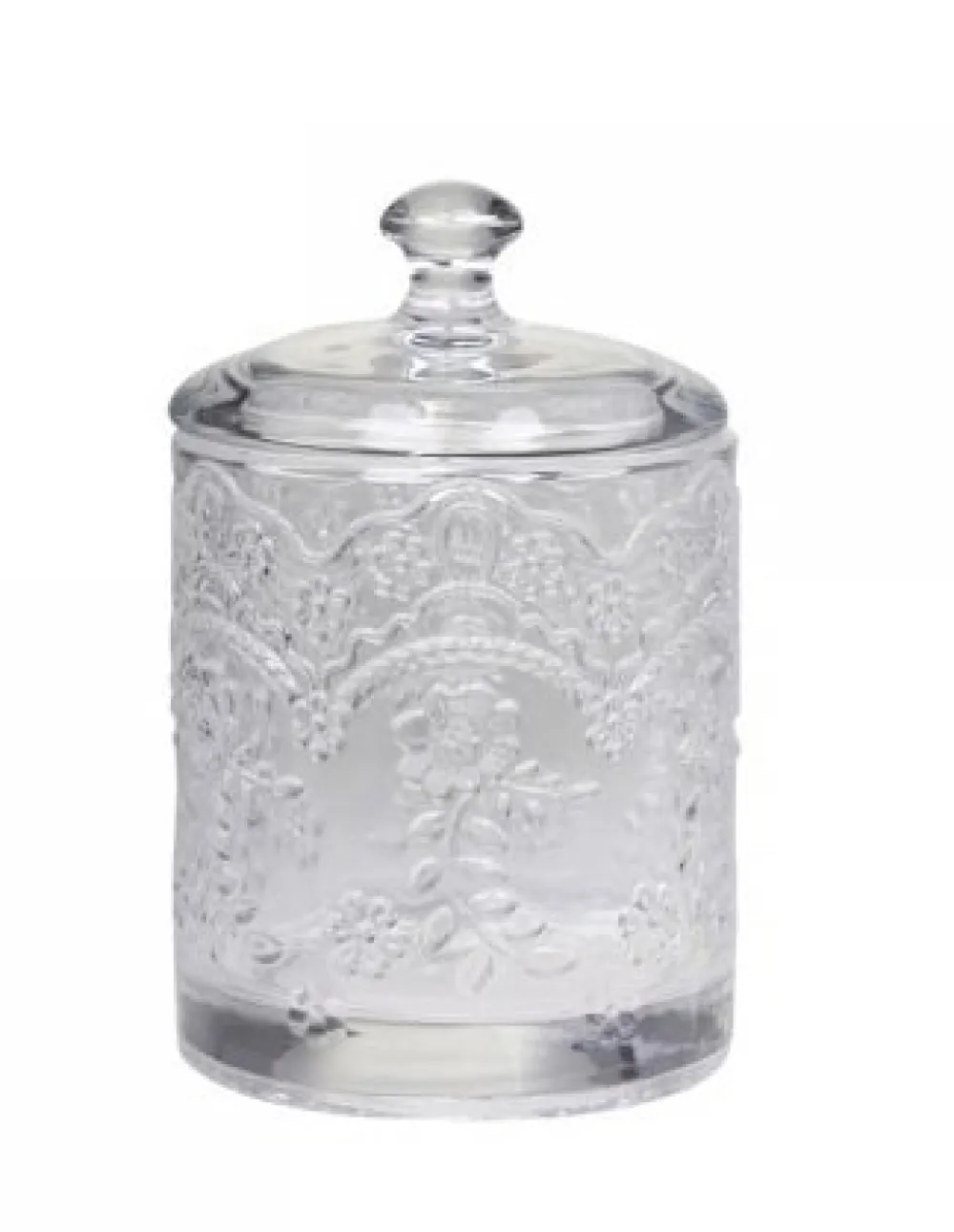 Chic Antique Glas Behälter mit Muster und Deckel