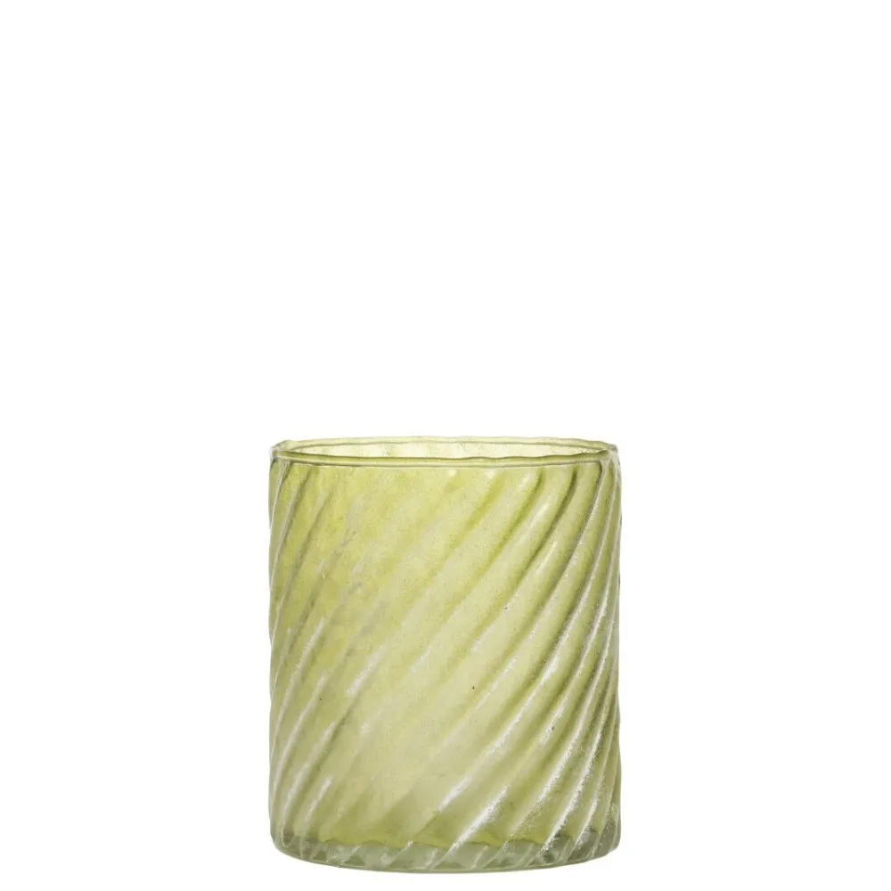 Chic Antique Glas Teelichthalter mit Muster