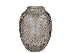 Chic Antique Glasvase mit Blattmuster