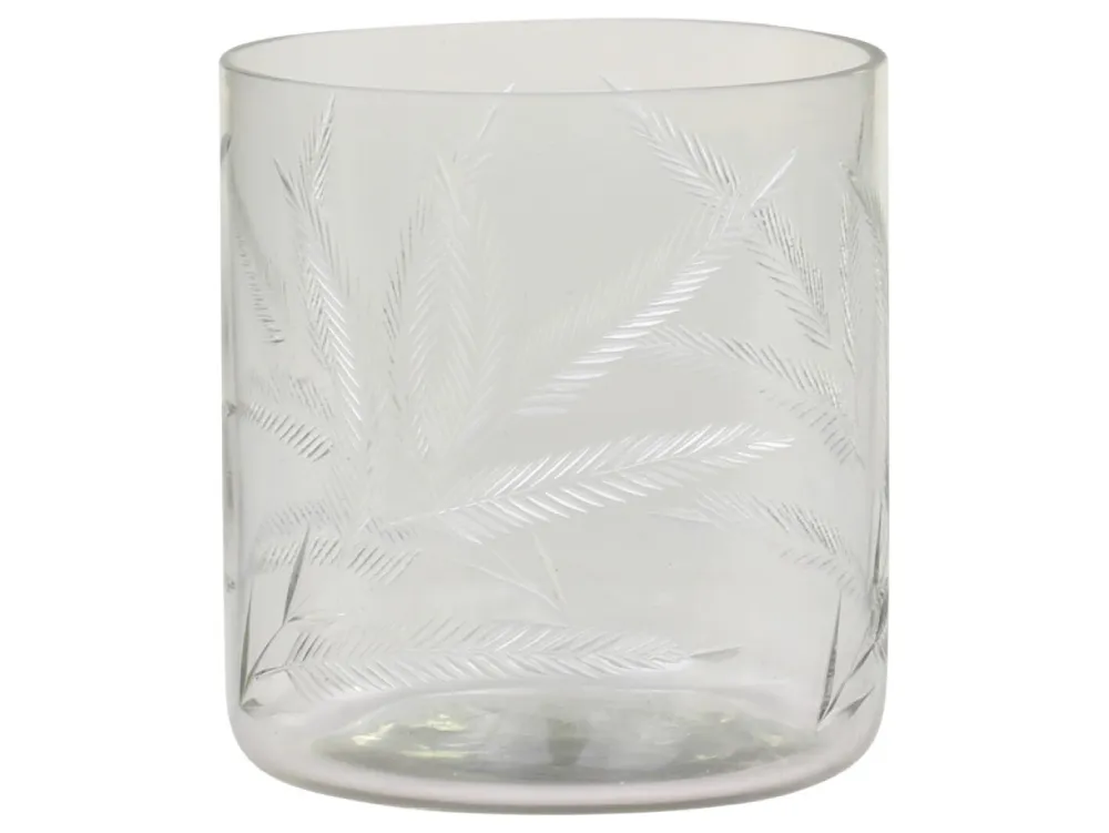 Chic Antique Gläsernes Hurricane mit Schliff