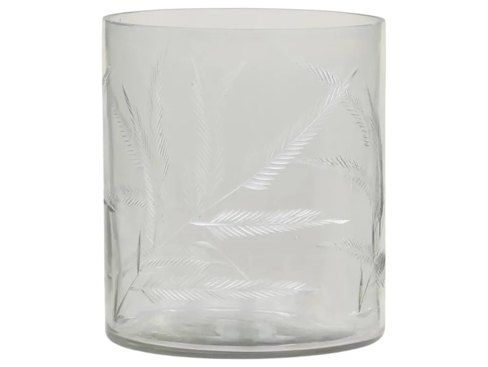 Chic Antique Gläsernes Hurricane mit Schliff