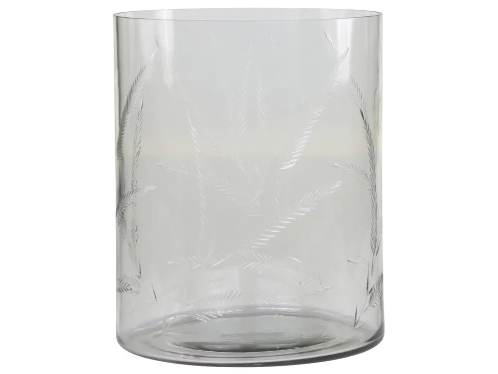 Chic Antique Gläsernes Hurricane mit Schliff