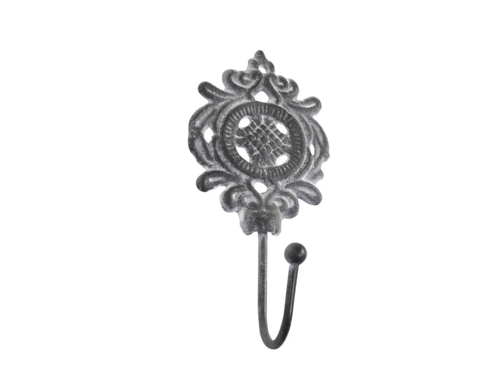 Chic Antique Haken mit Dekor antik grau