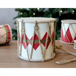 Chic Antique Handgemachte Vintage Trommel mit Leder