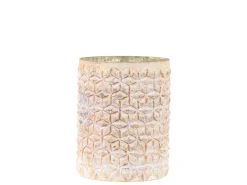 Chic Antique Hurricane Windlicht Gold mit Muster