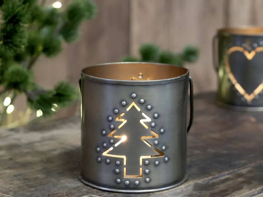 Chic Antique Hurricane Windlicht mit Dekor