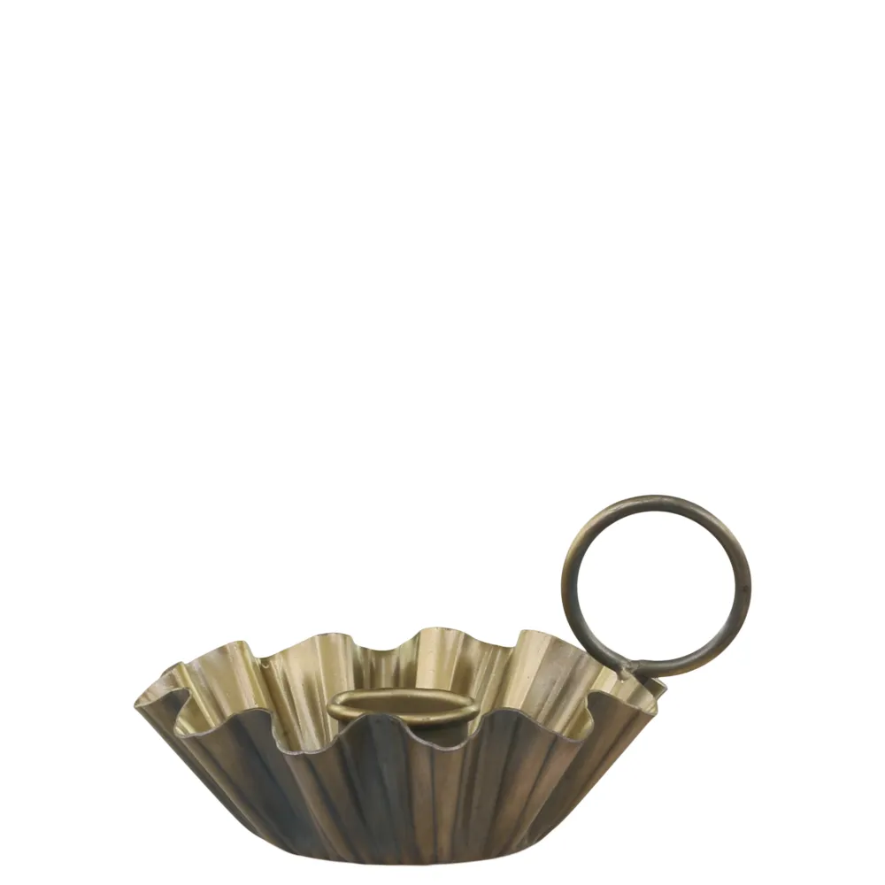 Chic Antique Kammerleuchter mit Rillen antik messing