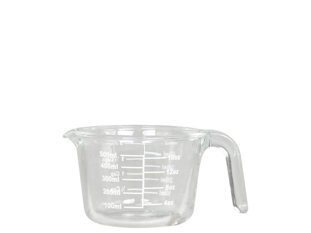 Chic Antique Kanne aus Glas mit Messeinheiten