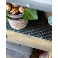 Chic Antique Kücheninsel auf Rädern mit Zinktop und Regalen