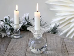 Chic Antique Kerzenständer aus Glas