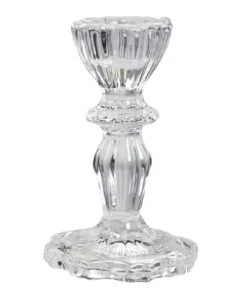 Chic Antique Kerzenständer aus Glas mit Spitzenkante