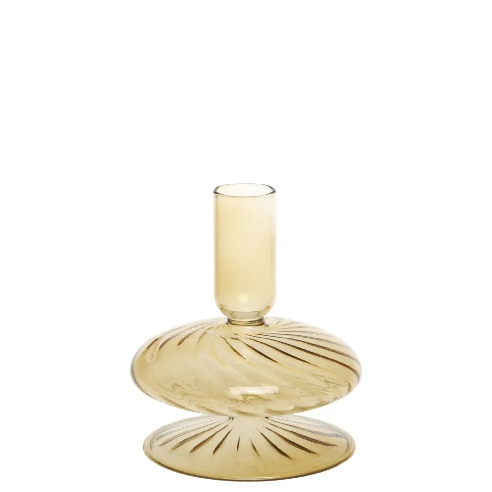 Chic Antique Kerzenständer in Bernsteinfarben