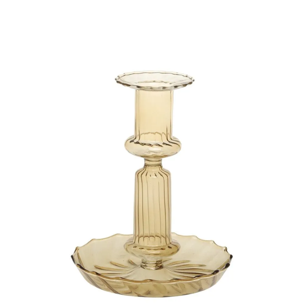 Chic Antique Kerzenständer in Bernsteinfarben