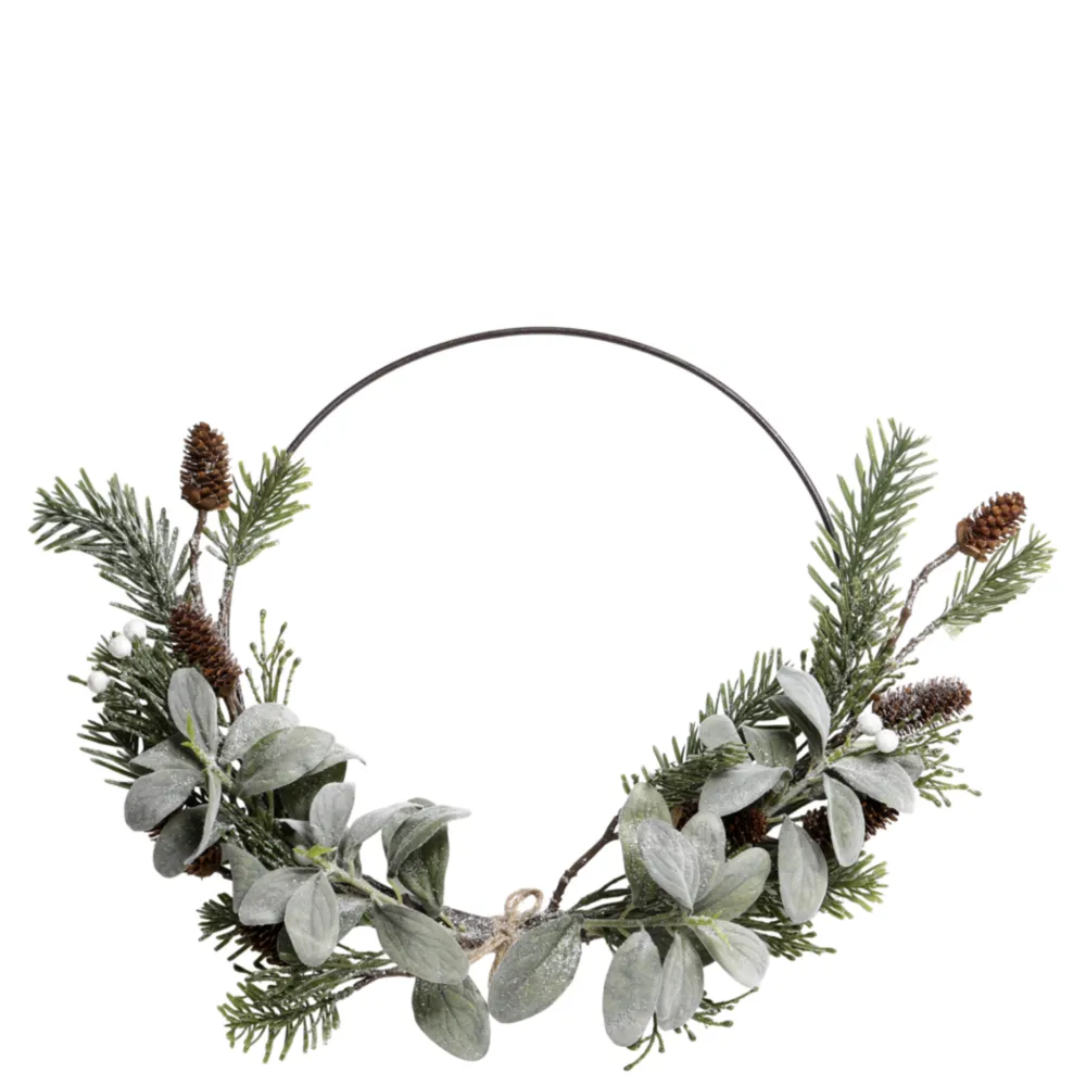 Chic Antique Künstlicher Fleur Kranz mit Wollziest und Beeren zum Aufhängen