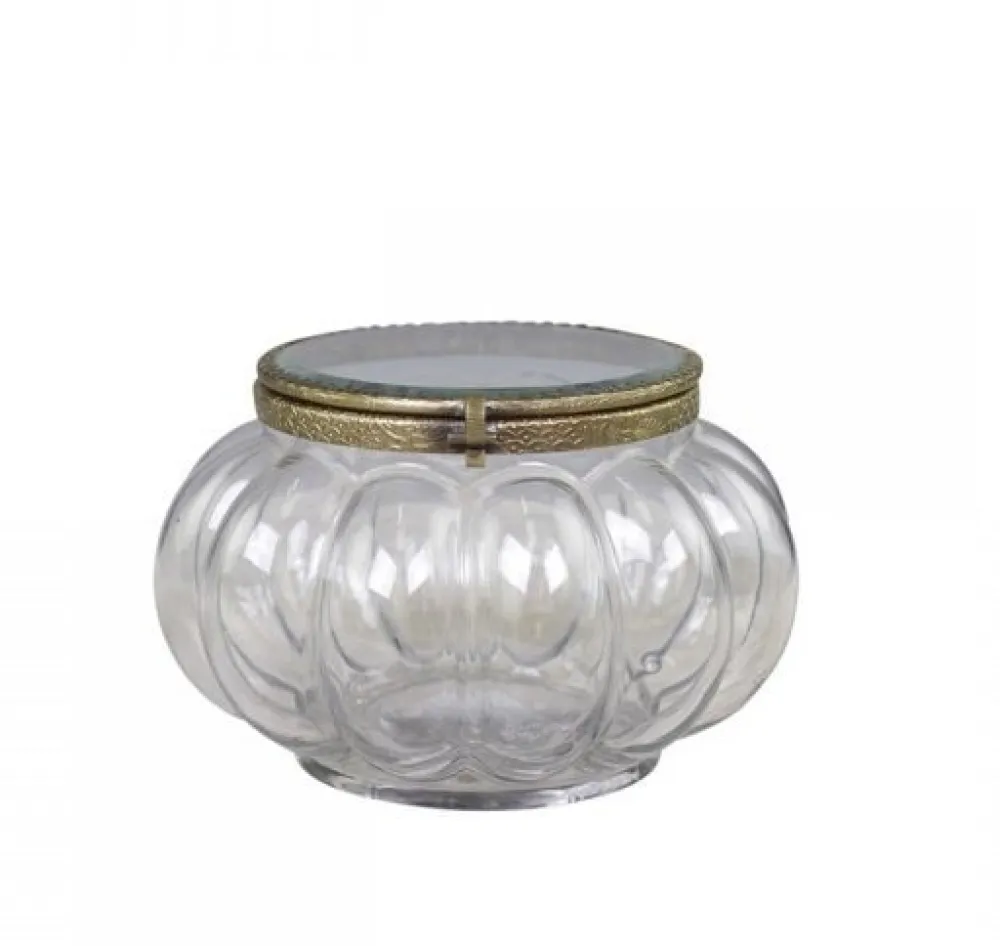 Chic Antique Kürbisglas mit Messing Dekor