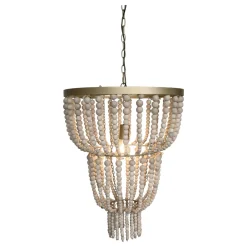 Chic Antique Kronleuchter mit Holzperlen