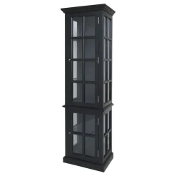 Chic Antique Landhaus Vitrinenschrank Marseille mit 2 Türen und Regalen