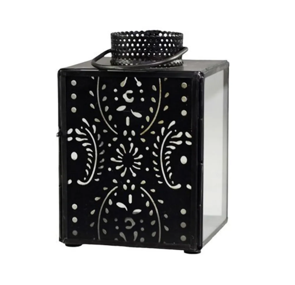 Chic Antique Laterne eckig mit Muster