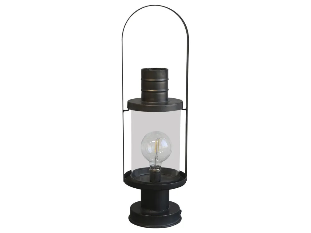 Chic Antique Laterne mit Glühbirne & Timer