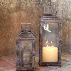 Chic Antique Laternen mit Rillen 2er-Set