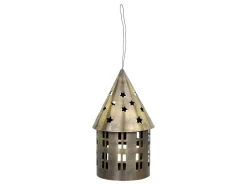 Chic Antique Lichthaus aus Metall, rund