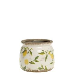 Chic Antique Limone runder Blumentopf mit Rand