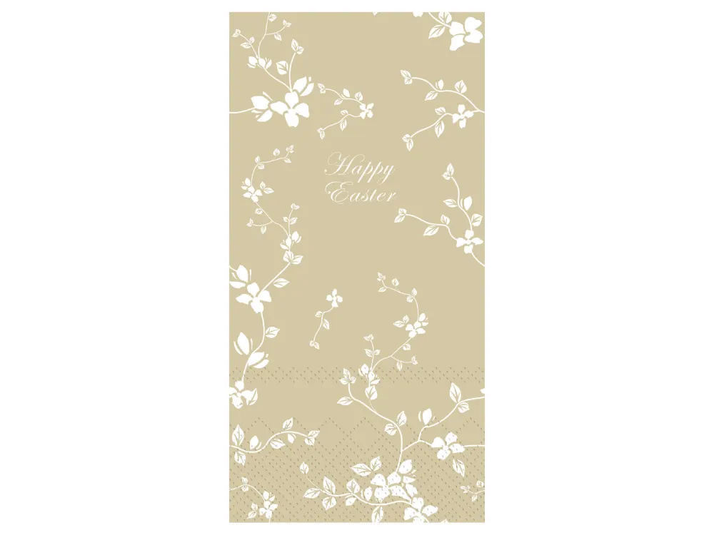 Chic Antique Längliche Serviette mit Blumen Happy Easter