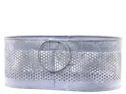 Chic Antique Metall Korb mit Lochmuster oval