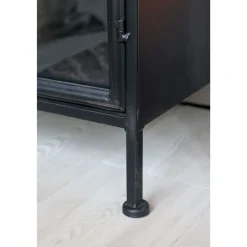 Chic Antique Metall Vitrinenschrank mit 2 Türen und Regalen