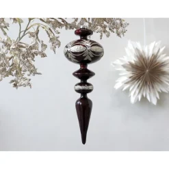 Chic Antique Ornament aus Glas mit Glitzer