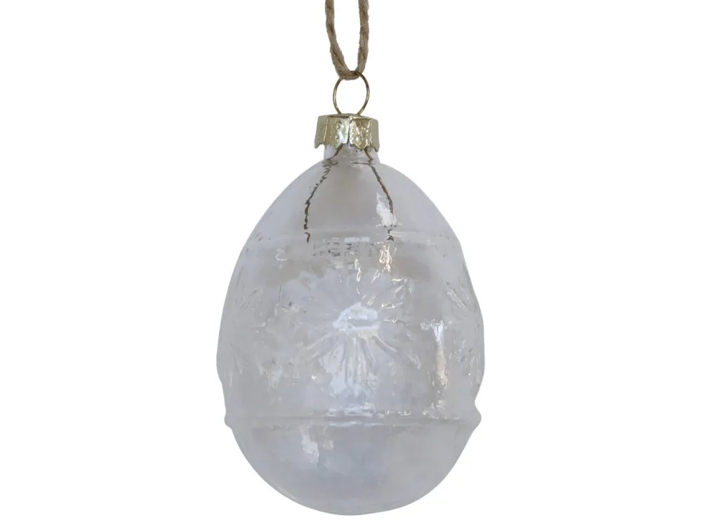 Chic Antique Osterei mit Muster aus Glas