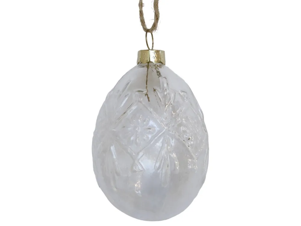 Chic Antique Osterei mit Muster aus Glas