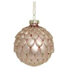 Chic Antique Rosa Weihnachtskugel aus Glas