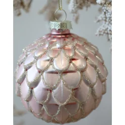 Chic Antique Rosa Weihnachtskugel aus Glas
