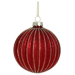 Chic Antique Rote Weihnachtskugel aus Glas