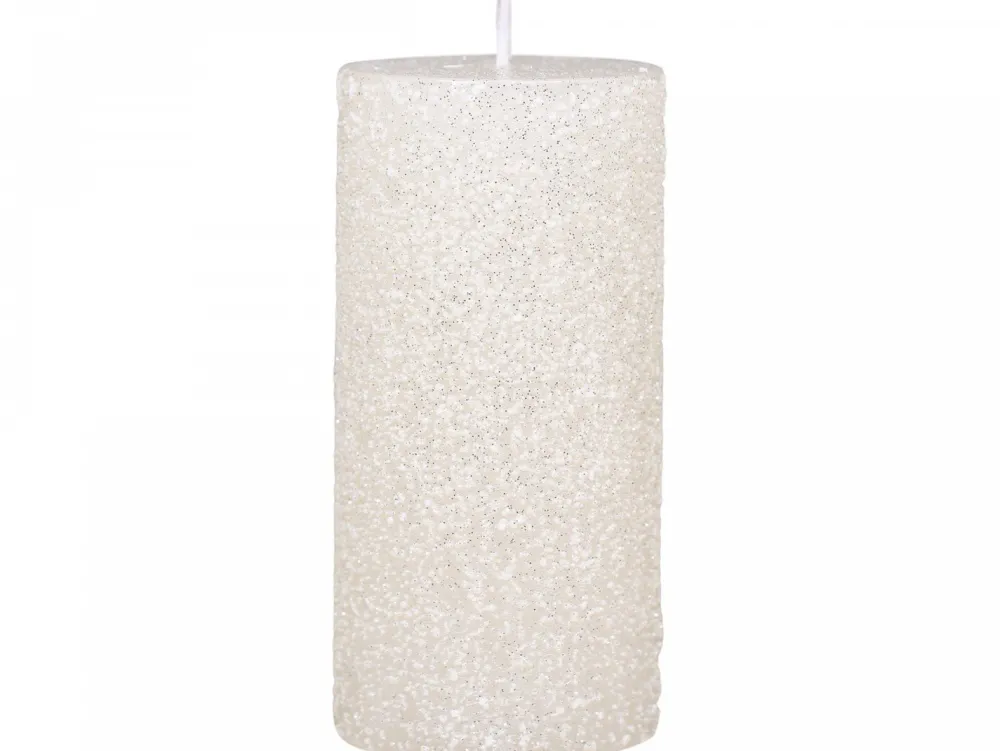 Chic Antique Rustikale Stumpenkerze mit Glitzer